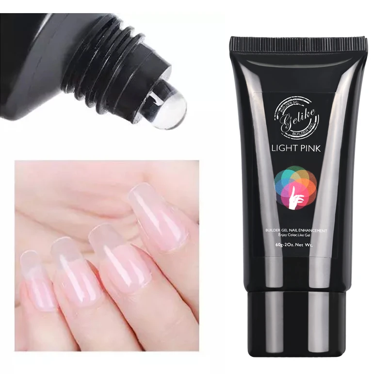 OEM odm 3d uv led clear transparent gel nail polish korea acrylic poligel jelly poly building carving gel nail extension kit