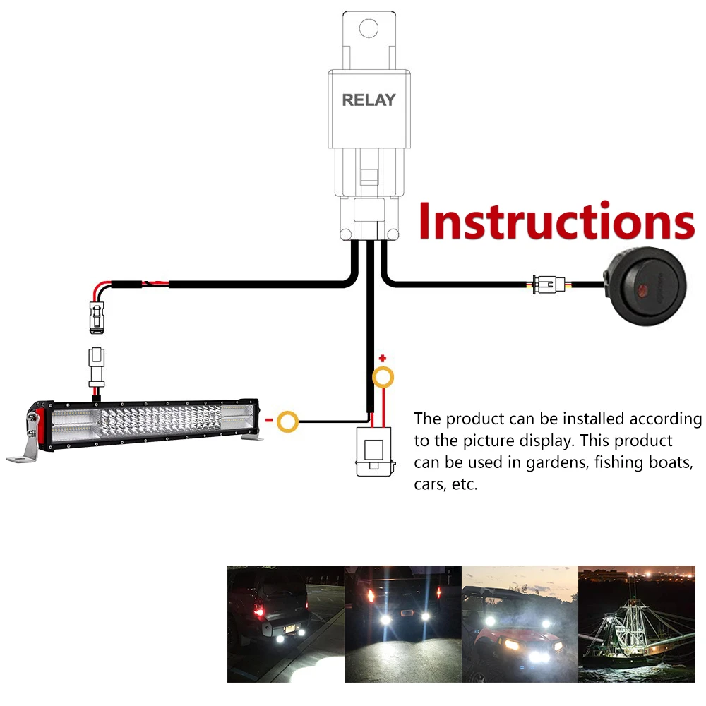 One control one two Waterproof Led Work Light DT Connector Wiring unit Offroad Truck Led Light Bar Wire Harness