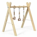 Organic Natural Pine Safety Mat Hanging Toys Accessories Educational Activity Eco-Friendly Wooden Baby Play Gym