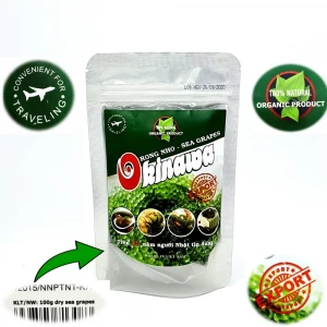 Organic Okinawa Salted Seasoned Dried Sea Grapes Pack 100g In Bag Packaging From Vietnam