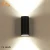 Import Outdoor black up down modern led garden wall lamp from China