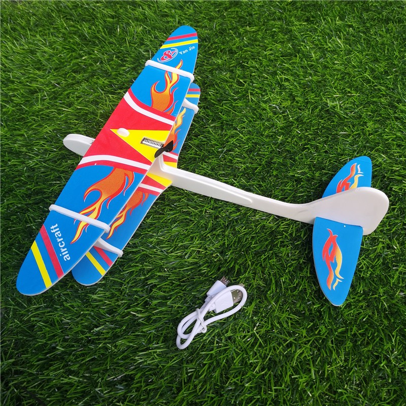 Outdoor Educational Toys Airplanes Capacitor Electric Hand Launch Throwing Glider Aircraft Inertial Foam
