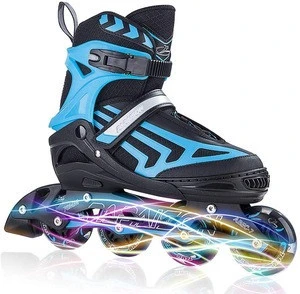 PAPAISON Roller Inline Skates With Led Wheel Adjustable From 34 To 37 thickness boots safe roller blade skates