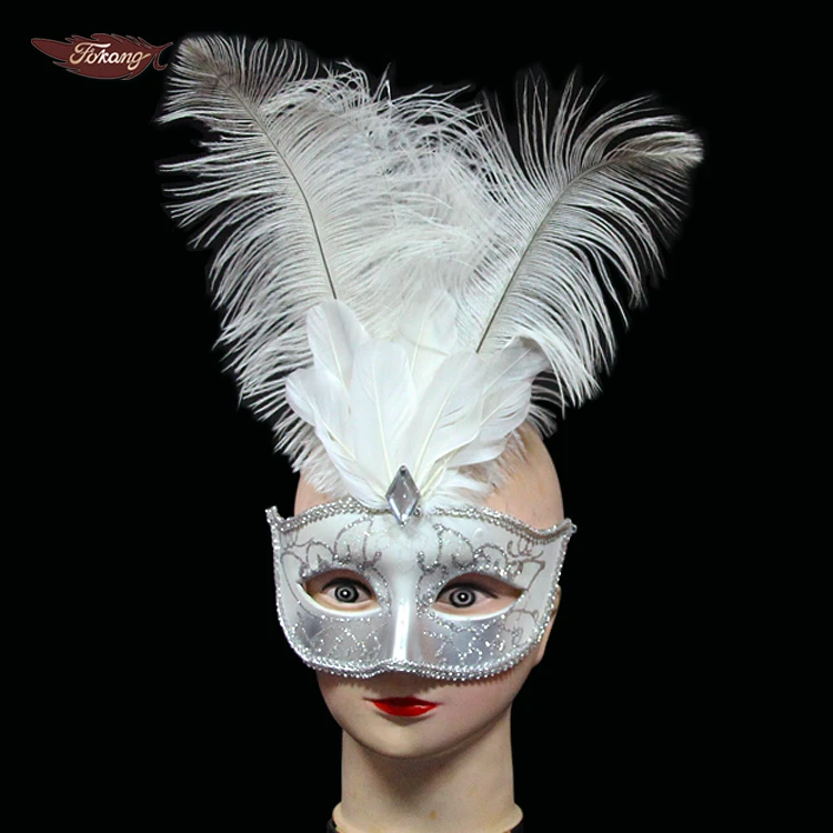Party City Masquerade Masks With Ostrich Feather Decoration