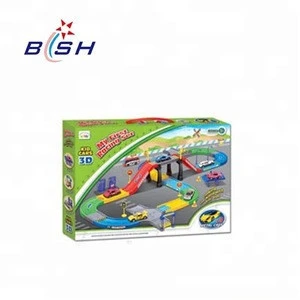 P/B park plastic track car slot toy for children