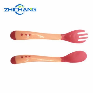 Perfect Silicone Color Changing Baby Fork And Spoon Set