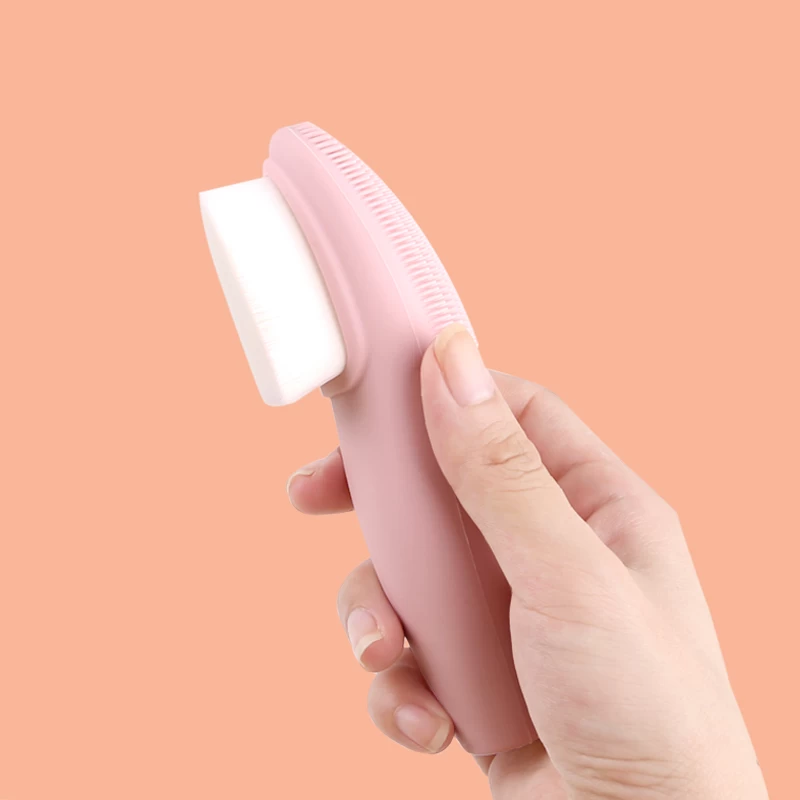 pink long makeup remover easy to use skin-friendly face brush