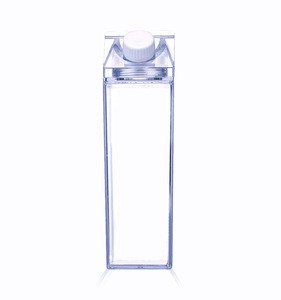 Plastic Clear Milk Carton Water Bottle With Custom Logo