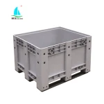 Plastic pallet container bin Box equipment With lid drain valve wheels For Liquid oil Acidic alkaline chemicals transport use
