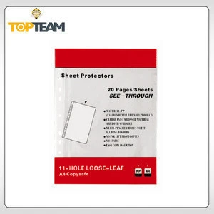 Plastic sheet protector, PP bag for documents, binding file protector