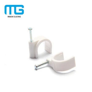 Plastic Square Wall Cable Clips With Concrete Nails Available