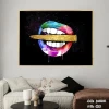 POP Art Decor Abstract Acrylic Painting Design Wall Art Decorative Picture Crystal Porcelain Painting Metal frame painting