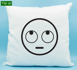 Popular square high quality white color promotional wholesale 2018 oem custom cotton blank cushion cover