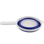 Premium Collapsible Colander Silicone Food Strainer with Plastic Pasta and Veggies Kitchen Drainer Steam Basket