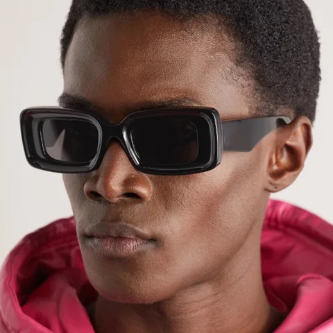 Premium Small Rectangle Vintage Shades Women Men Fashion Ladies Sun Glasses 2024 Yellow Square Frame Sunglasses For Woman