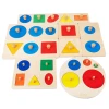 Preschool Geometric Shape Panels Hand Grasping Board Educational Baby Wooden Montessori Toys Materials