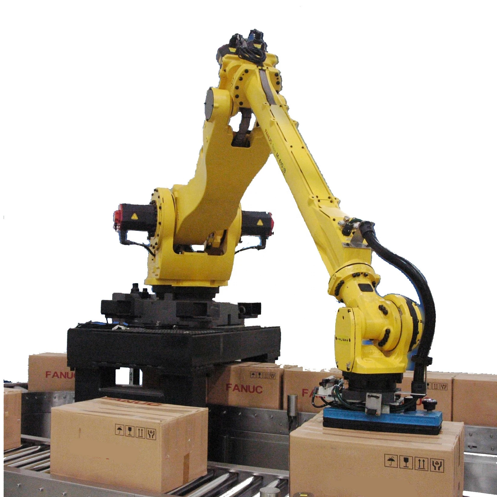 professional load robotic box palletizing stacking robot vacuum suck gripper chucking robot box arm
