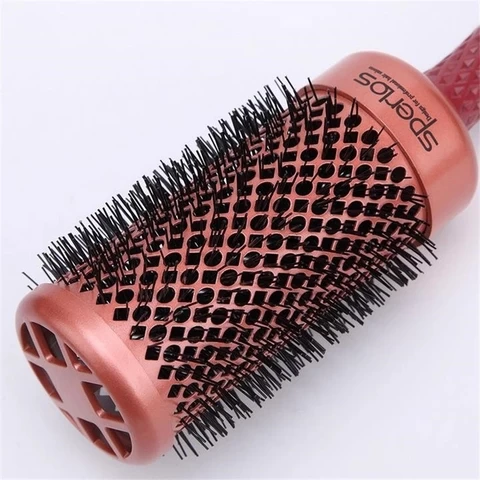 Professional Round Hair Comb Hairdressing Curling Hair Brushes Comb Ceramic Iron Barrel Comb Salon Styling Tools