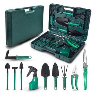 Professional trowel rake weeder pruner shears sprayer digging tool set gardening tools kit with box gardening gifts