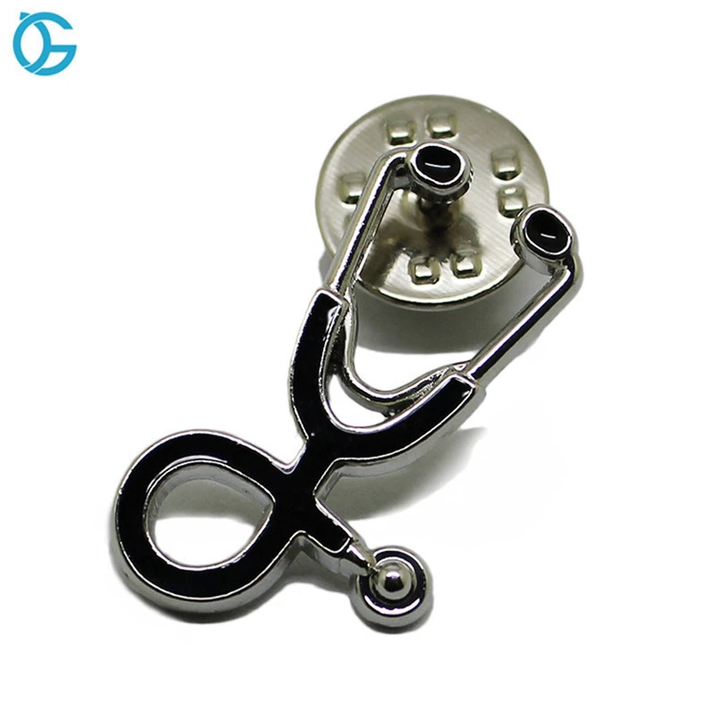 Promotional Custom Doctor Stethoscope Shaped Soft Enamel Medical Brooch Pin Badges