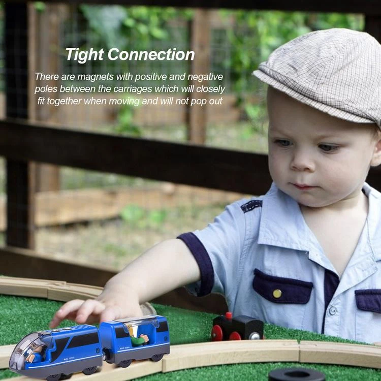 Railroad locomotive magnetic levitation electric train track toy compatible with children&#x27;s wooden track gifts