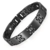 RainSo 1 Day Delivery Health Black Plated Accessories Fashion Stainless Steel Bracelet with magnets