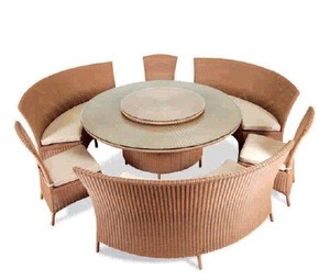 Rattan restaurant ding dong feng round rotating dining table