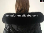 Real Animal Fur Trim Black Fox Fur Trimming for Hood