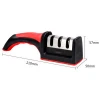 Red and Black Stainless Steel Professional Kitchen 3 Stage Knife Sharpening Tool