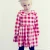 Import Red Gingham Dresses Peter Pan Collar Full Twirl Skirt Red And White Cotton Frock Long Sleeve Fall Boutique Girl Clothing from China