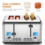 Redmond ST030 LED Dual Panel Electric Breakfast Sandwich Bread 4 Slice Bread Toaster