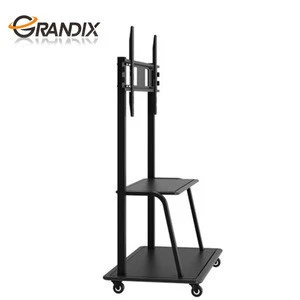 ReMovable Floor Black Rolling TV Cart TV Stand for 32 to 65 inch LCD LED Plasma Flat Panel Screen with 4 Wheels