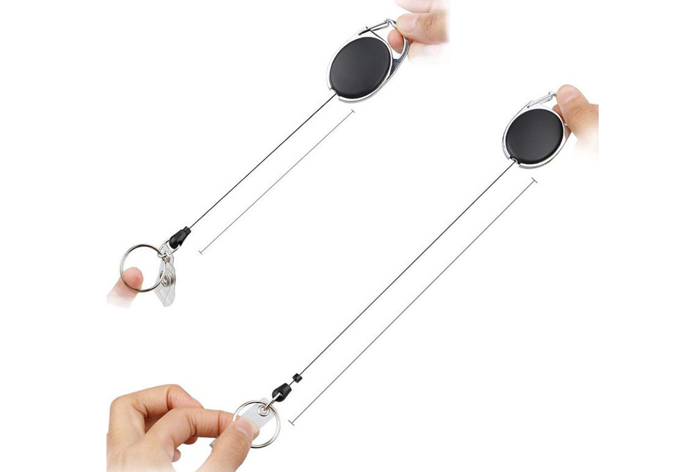 Buy Retractable Keyring Extendable Metal Wire 60cm Keychain Clip Pull ...