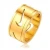 Import Retro 18K Gold Plated Titanium Hiphop All Round Swoosh Ring from China