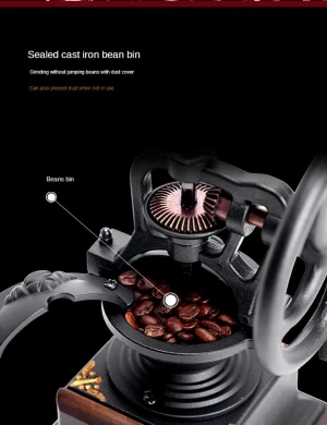 Retro Manual Coffee Grinder OCAREE Hand Coffee Bean Grinding Machine Mill Ferris Wheel Design Coffee Maker Machine