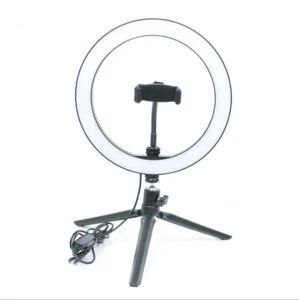 Ring Light Photography Studio Makeup Phone Black Power Time Plug Adjustable Video Color Dimmer ring light with Tripod Stand