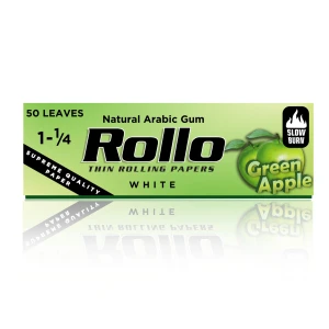 Rollo Green Apple Cigarette Rolling Paper, Spanish 1 1/4 44 x 78