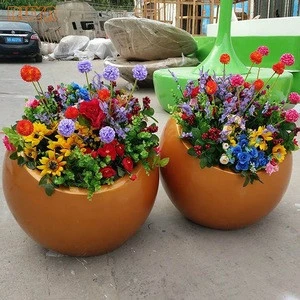 RUYA fiberglass small pots for plants half round flowerpots oblique shape garden planter for outdoor