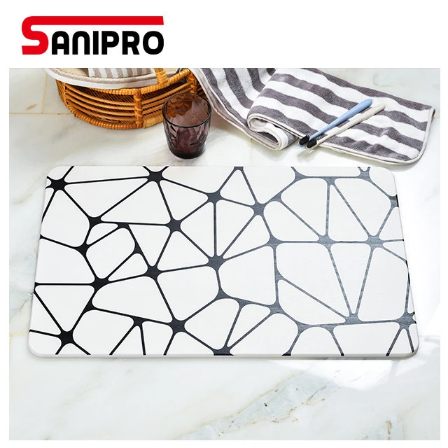 SANIPRO  easy to clean  floral designs  bath mat diatomite