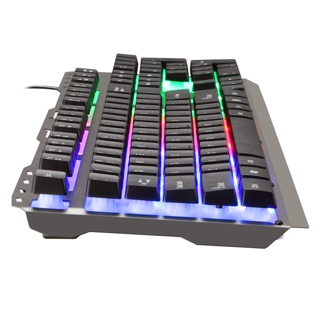 SATE(AK-85)Factory supply LED Backlit wired USB Gaming keyboard Computer accessories slim metal wired Latin Led gaming  keyboard