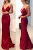 Simple Backless Mermaid Long Evening Gowns Prom Dresses