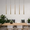 simple gold color hanging light dining room stair chandelier aluminum long tube pendant lamp
