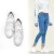 Sneakers Cow Leather Women White Handmade Custom Casual Flat Derby Shoes 29008