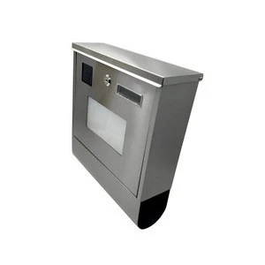 Solar mail box family mailbox stainless steel mailbox wall hanging simple style