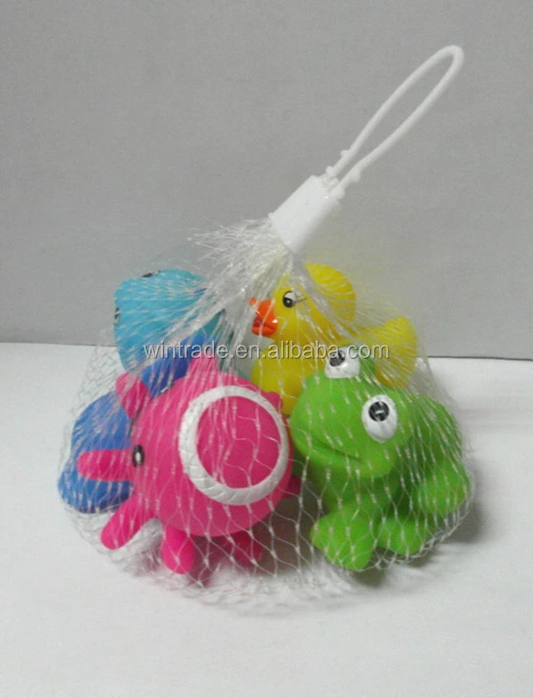 Squishy Squeeze Animals Babies Bath Toy Holder Storage Bags With 2 Suction Cup