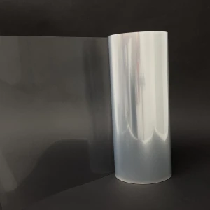 Stable viscosity transparent silicone coated polyester pet film