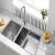 Import stainless steel 304 modern design black gold rose gold color single bowl handmade washing apron kitchen sink with good prices from China