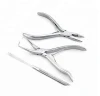 stainless steel custom logo hair extension pliers set with needle and leather case