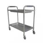 Stainless steel equipment kitchen double bowl collecting catering food trolley  restaurant dining service cart