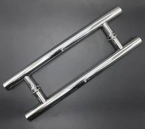 Stainless steel furniture hardware sliding door pull H type handles interior shower bathroom glass door handle